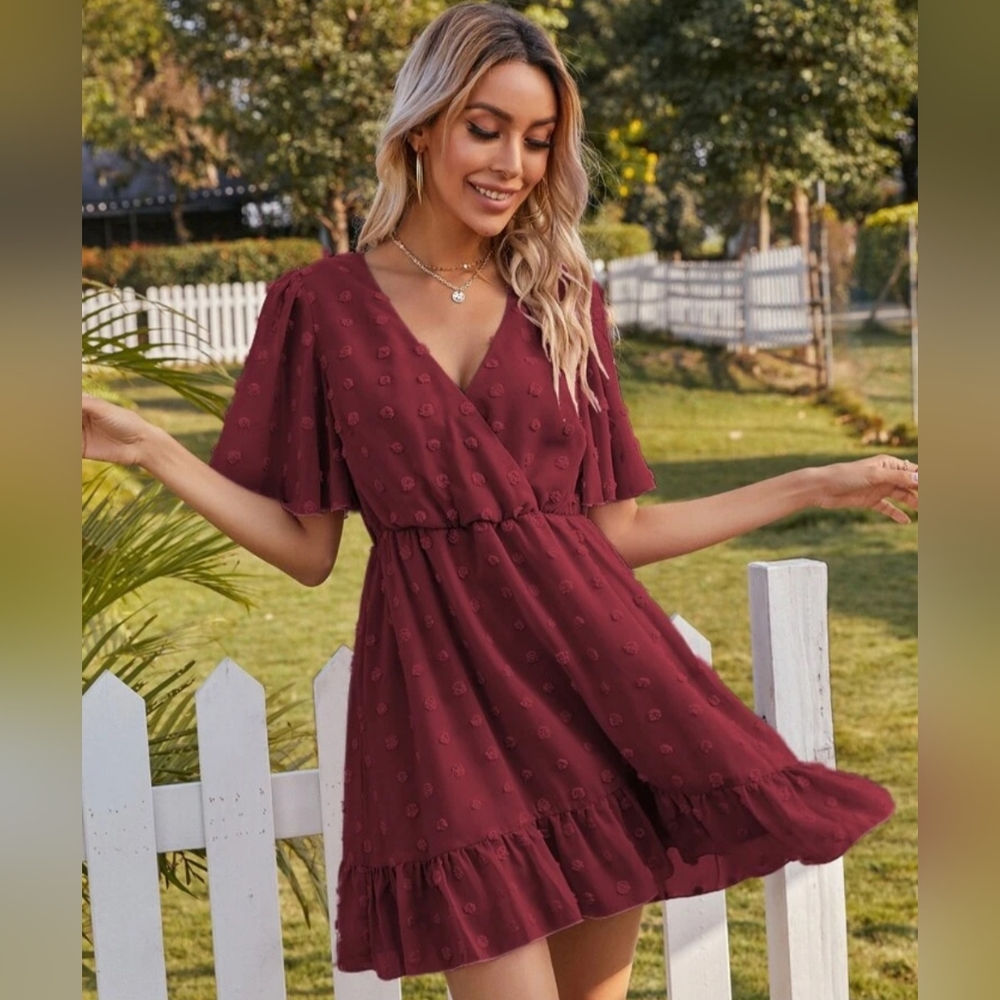 Burgundy dress